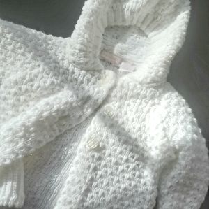 Knitted button hooded sweater